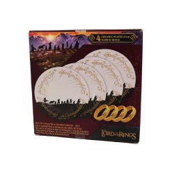 Herr der Ringe Küche^Der Set aus 4 Tellern und Serviettenringen