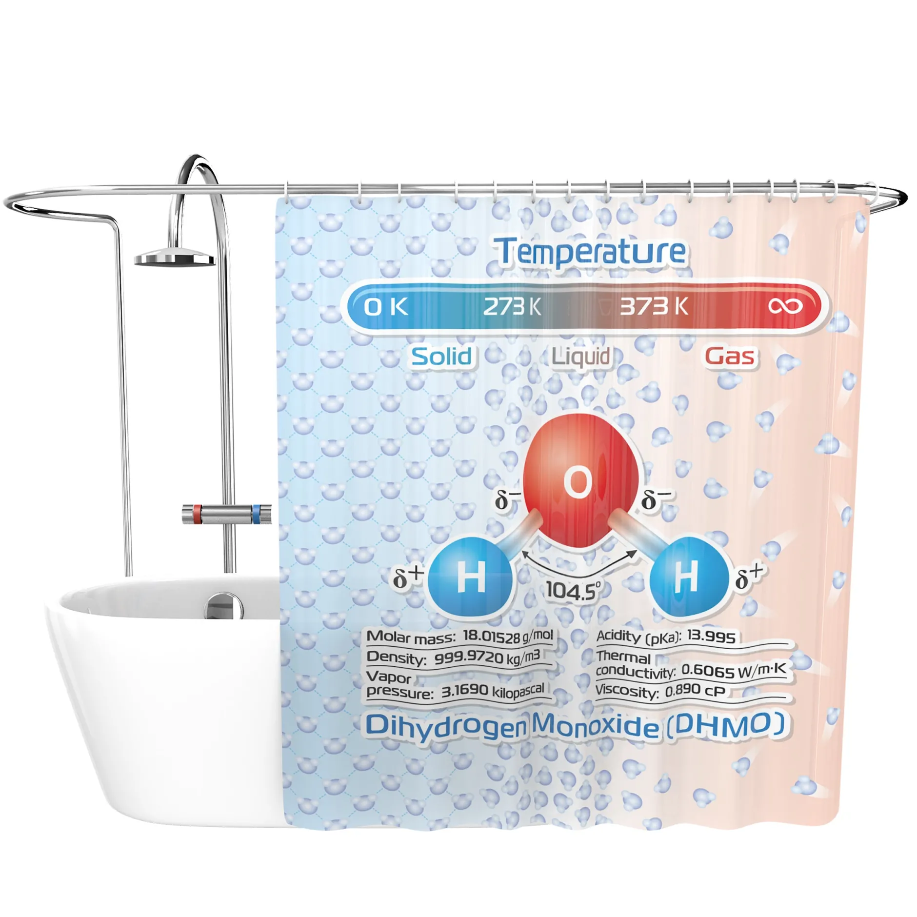 getDigital Badezimmer^Duschvorhang Dihydrogenmonoxid