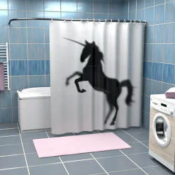 getDigital Badezimmer^Einhorn-Silhouette Duschvorhang