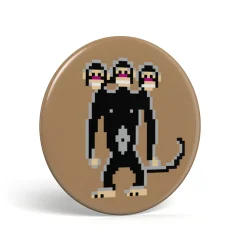 getDigital Accessoires^Geek Button Dreiköpfiger Affe