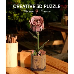 Robo Time Holzbausätze|Denkspiele^Holzbausatz Pinke Rose