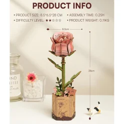 Robo Time Holzbausätze|Denkspiele^Holzbausatz Pinke Rose