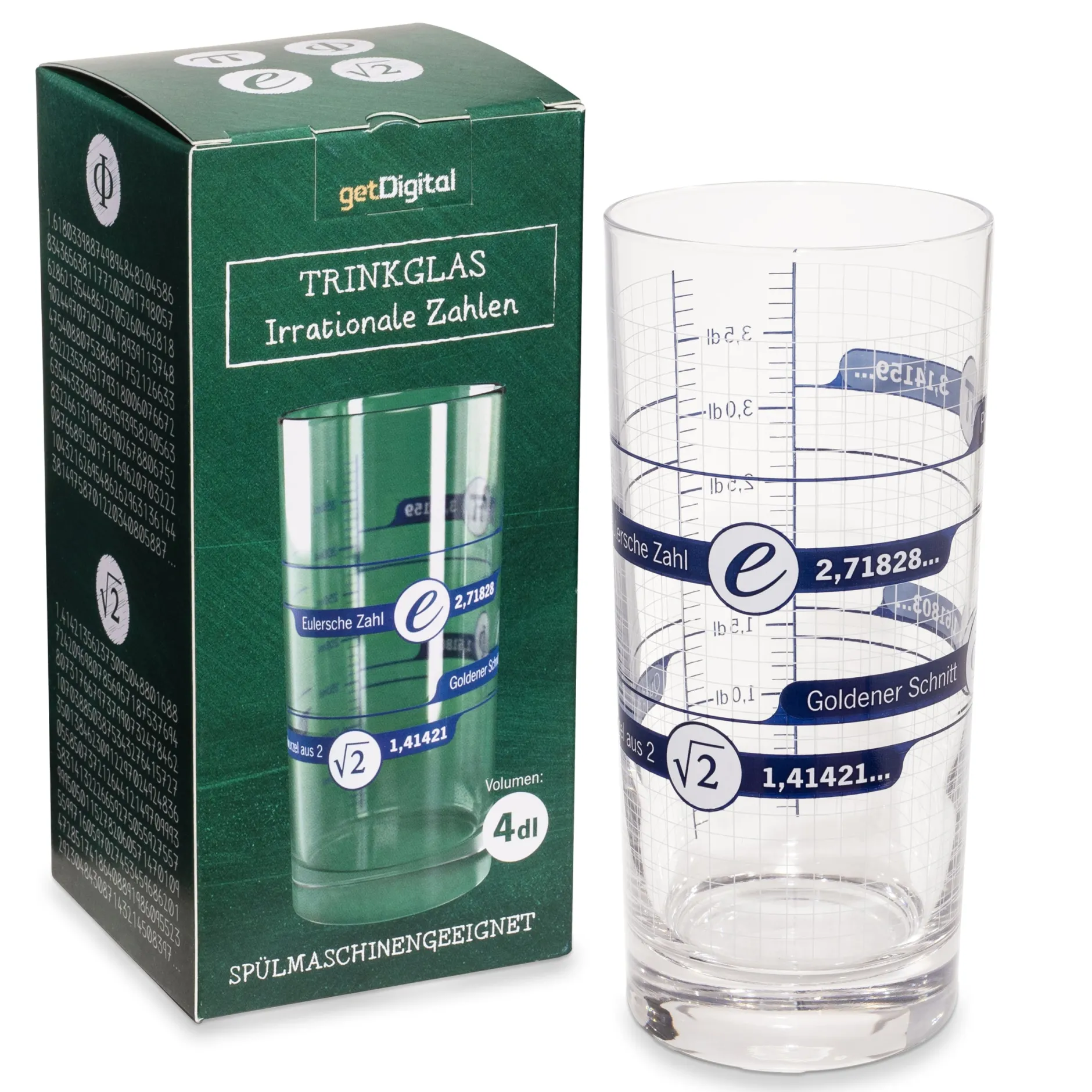 getDigital Küche^Irrationale Zahlen Trinkglas