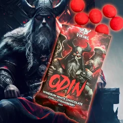 Viking Lebensmittel^Odin - Erdbeer Weingummi mit Weißer Schokolade und Chili
