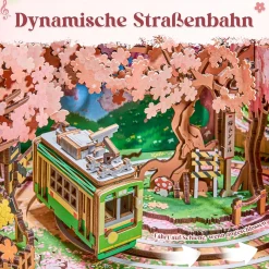 Robotime Holzbausätze^Sakura Traumtour Retro TV Spieluhr Holzbausatz