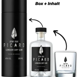 Star Trek Küche|Lebensmittel^Picard Earl Grey Gin mit Sammlerbox und Glas