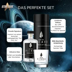 Star Trek Küche|Lebensmittel^Picard Earl Grey Gin mit Sammlerbox und Glas