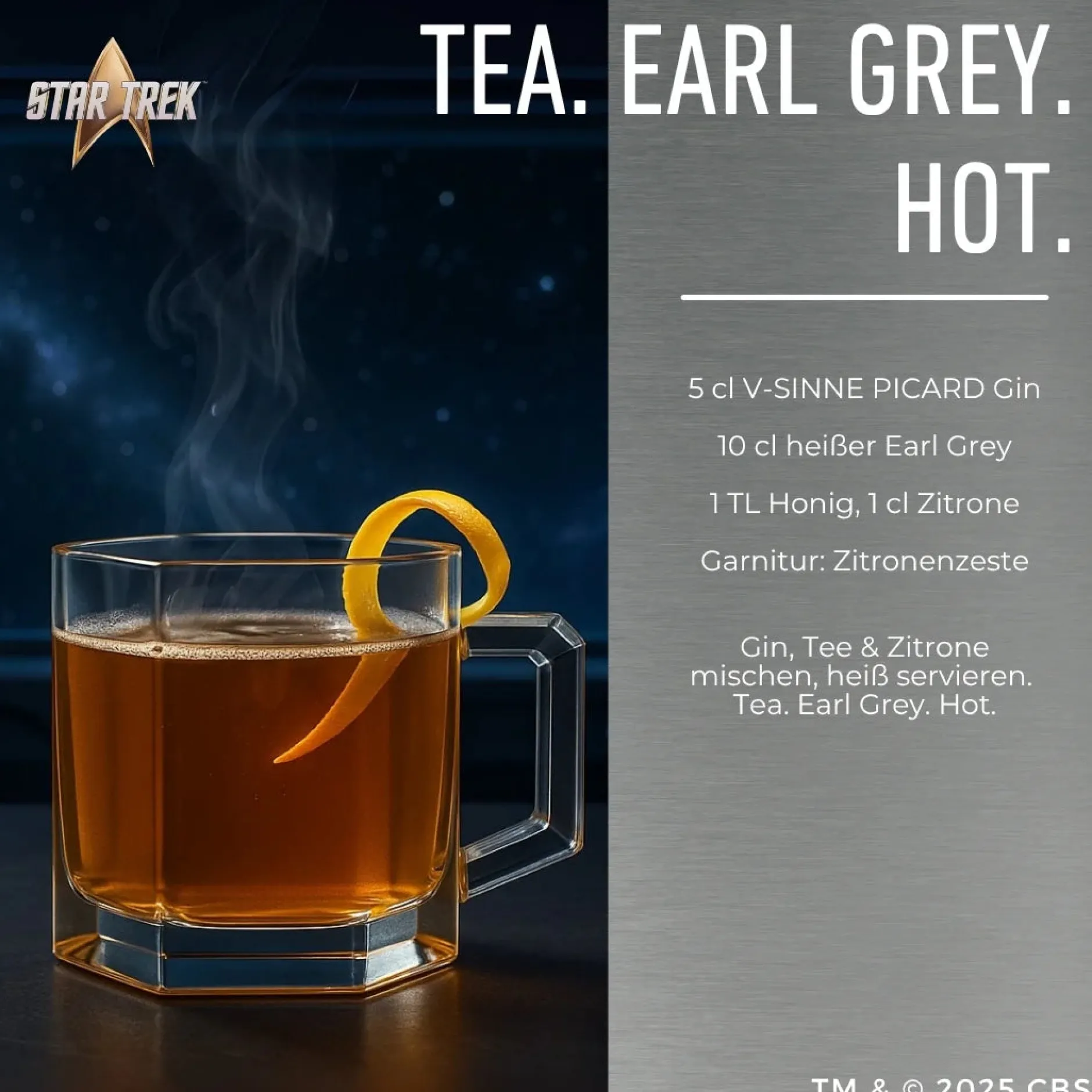 Star Trek Küche|Lebensmittel^Picard Earl Grey Gin mit Sammlerbox und Glas