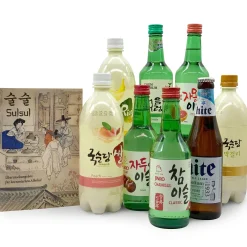 Dalgona Lebensmittel^Sulsul Normal: Überraschungsbox mit 6 alkoholischen Getränken aus Korea (Bier, Soju & Reiswein)
